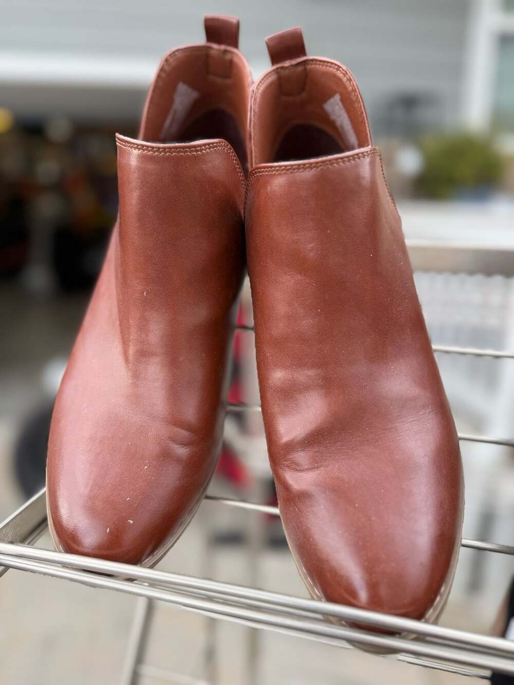 Universal Thread Nora Brown Faux Leather Cut Out Ankle Booties Size 9.5